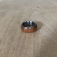 Fingerring Apfelholz mit Edelstahl-Inlay